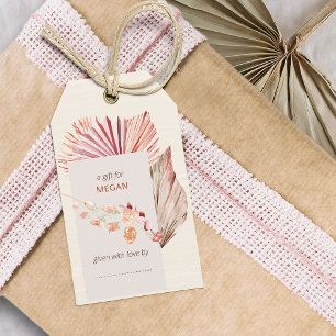 Boho Palm Gedroogde Waaiers Bladeren Display Showe Cadeaulabel