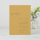 Boho Palm Leaf Botanical Yellow Couples Shower Kaart (Staand voorkant)