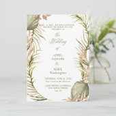 Boho Palm Leaf Greenery Wedding 2 Kaart (Staand voorkant)