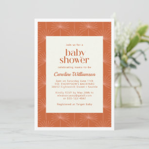 Boho Palm Leaf Rust Botanisch Baby shower Kaart