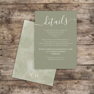 Boho Palm Leaves Botanical Foliage QR Code Details Informatiekaartje