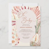 Boho Palm Oh Baby Gedroogd Bladgroen Rustiek Baby  Kaart (Voorkant)