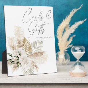 Boho Palm Pampas & Beige Floral Cards Gifts 2 Fotoplaat