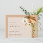 Boho Palm rouille Arche florale Couples Invitation (Debout devant)