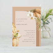 Boho Palm rouille Arche florale Invitation Fête de (Debout devant)