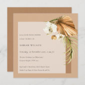 Boho Palm rouille Arche florale Invitation Fête de (Devant / Derrière)