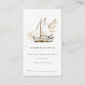 Boho Palm Sailboat Luier Raffle Baby Shower Informatiekaartje (Voorkant)