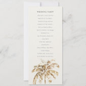 Boho Palm Sailboat Seascape Wedding Programme (Dos)