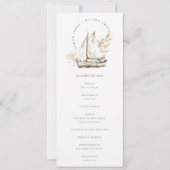 Boho Palm Sailboat Seascape Wedding Programme (Devant)