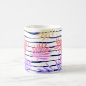 Boho Palm Stripe Pattern Monogram Coffee Mok (Center)