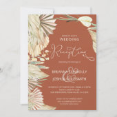 Boho Palm Terracotta Wedding Reception slechts Kaart (Voorkant)