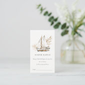 Boho Palm zeilboot Luier Raffle Baby shower Informatiekaartje (Staand voorkant)