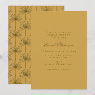 Boho Palmblad Botanische Gele Bruidsdouche Kaart