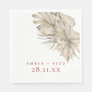 Boho palmbladeren terracotta roest moderne boog servet