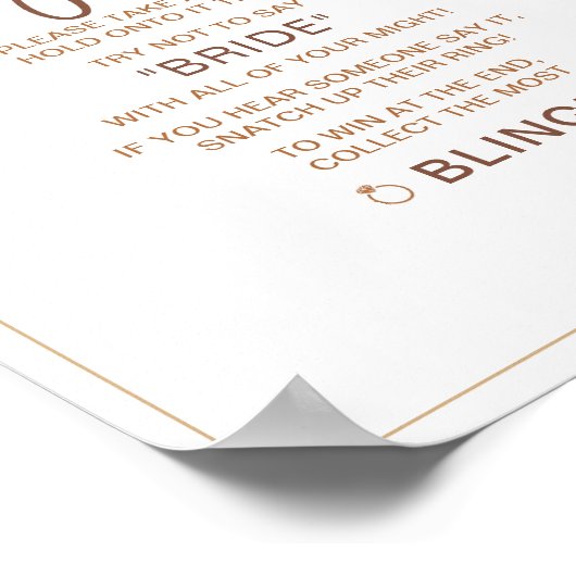 Boho Pampa Grass | Ring Game Vrijgezellenfeest tek Poster (Hoek)