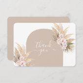 Boho Pampas Arche mariage en herbe carte de remerc (Devant / Derrière)