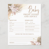 Boho Pampas Baby Predictions et cartes de conseil (Devant)