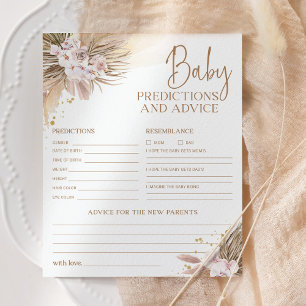 Boho Pampas Baby Predictions et cartes de conseil