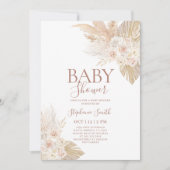 Boho Pampas Baby shower Invitation fille (Devant)