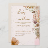 Boho Pampas Baby Shower Invitation ,Neutral Modern (Devant / Derrière)