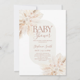 Boho Pampas baby shower uitnodiging voor meisje