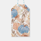 Boho Pampas Blauw Pompoen Doop Gift Labels Cadeaulabel (Achterkant)