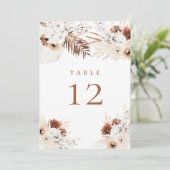 Boho Pampas Bloem Nummerkaartje Kaart (Staand voorkant)