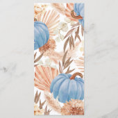 Boho Pampas blue Pumpkin religious Menu (Achterkant)
