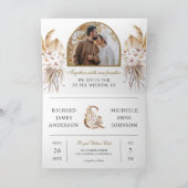 Boho Pampas Boog Foto Alles in één QR-code Huwelij (Binnen)