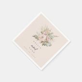 Boho Pampas Dusty Roos Wedding Servet (Hoek)