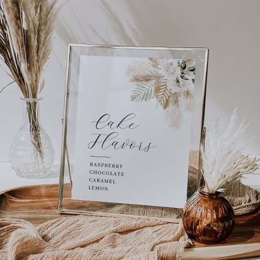 Boho pampa's en groen Taart smaken teken Poster