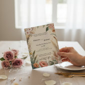 Boho Pampas Faire-part de mariage Floral Grass