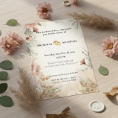 Boho Pampas Faire-part de mariage Floral Grass