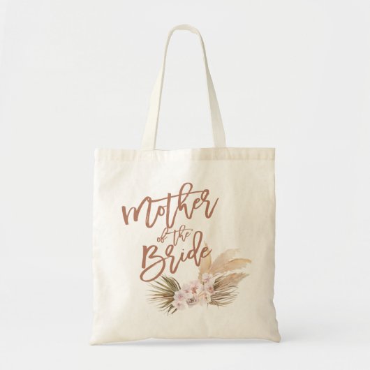 Boho Pampas Floral Mother of the Bride Tote Bag (Voorkant)