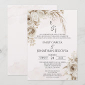 Boho pampas floral Spanish wedding  Kaart (Voorkant / Achterkant)