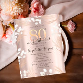 Boho Pampas Flowers Roos Gold 80ste verjaardag Kaart