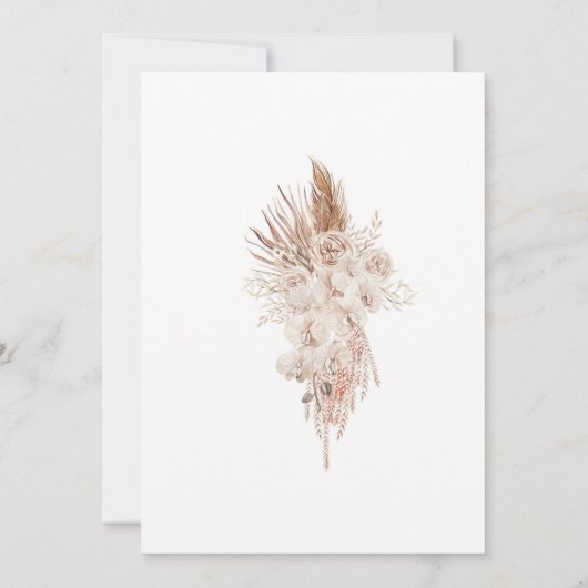 Boho Pampas Garden Invitation de douche nuptiale (Dos)