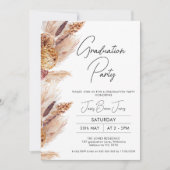Boho Pampas Graduation Party Invitation (Devant)