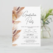 Boho Pampas Graduation Party Invitation (Debout devant)