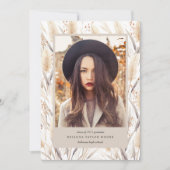 Boho Pampas Gras Afstudeerfoto Aankondiging (Voorkant)