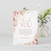 Boho Pampas Gras Baby Shower Bedankkaart Kaart (Staand voorkant)