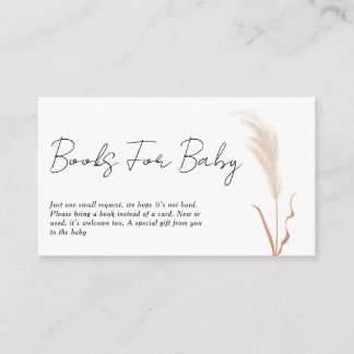 Boho Pampas Gras Baby Shower Boek Verzoek Informatiekaartje