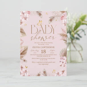 Boho Pampas Gras Baby Shower Kaart