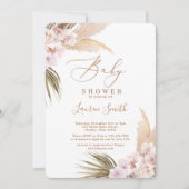 Boho pampas gras Baby Shower Kaart (Voorkant)