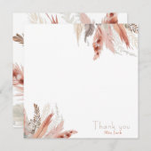 Boho pampas gras bedankkaarten (Voorkant / Achterkant)