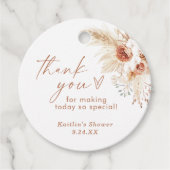 Boho Pampas Gras Bedankkaartje Bedankjes Labels (Voorkant)