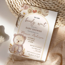 Boho Pampas Gras Beer Baby Shower Kaart