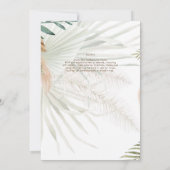 BOHO Pampas Gras Beige Groen Terracotta Bruiloft Kaart (Achterkant)