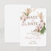 Boho Pampas Gras Blozende Bloemen Save the date (Voorkant / Achterkant)
