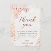 Boho Pampas Gras Boheem Bloemendesign Terracotta Bedankkaart (Voorkant / Achterkant)